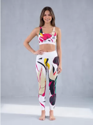 Jambiere funcționale lungi premium de damă ALTISPORT VOJ/ALW042LEG01 ALB