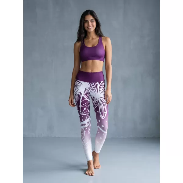  Jambiere funcționale lungi premium de damă ALTISPORT VOJ/ALW045LEG01 VIOLET/ALB 