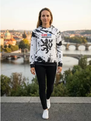 Hanorac funcțional premium pentru femei ALTISPORT VOJ/ALW036MI01 ALB ABSTRACTIE
