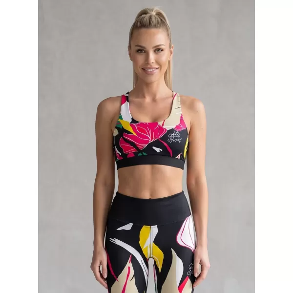 Sutien sport premium pentru femei ALTISPORT VOJ/ALW042POD01 NEGRU 