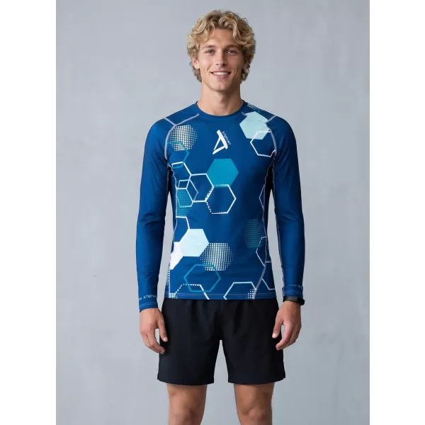  Tricou de compresie funcțional premium pentru bărbați ALTISPORT VOJ/ALM037TR03 ALBASTRU MARIN 