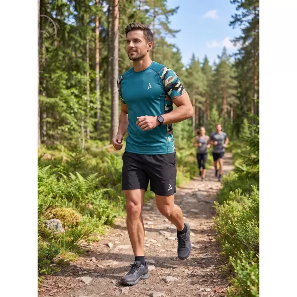  Tricou de compresie funcțional premium cu mâneci scurte pentru bărbați ALTISPORT VOJ/ALM038TR04 KEROSEN/MARO 