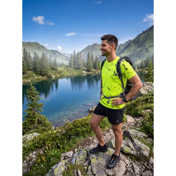  Tricou funcțional premium pentru bărbați ALTISPORT VOJ/ALM034TR01 GALBEN NEON 