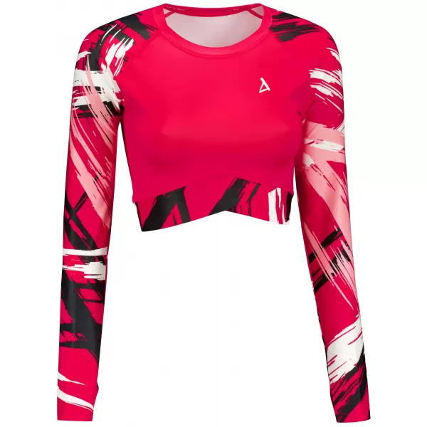  Crop top funcțional premium pentru femei, cu mâneci lungi ALTISPORT VOJ/ALW039TR04 VIVA MAGENTA 