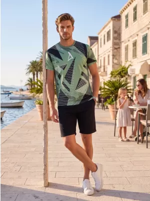 Tricou funcțional premium pentru bărbați ALTISPORT VOJ/ALM044TR01 KAKI/MILITAR