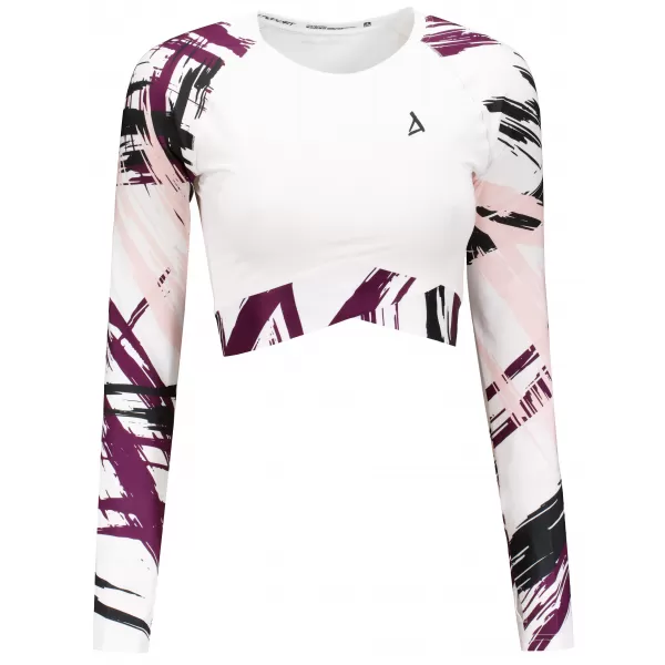  Crop top funcțional premium pentru femei, cu mâneci lungi ALTISPORT VOJ/ALW039TR04 ALB 