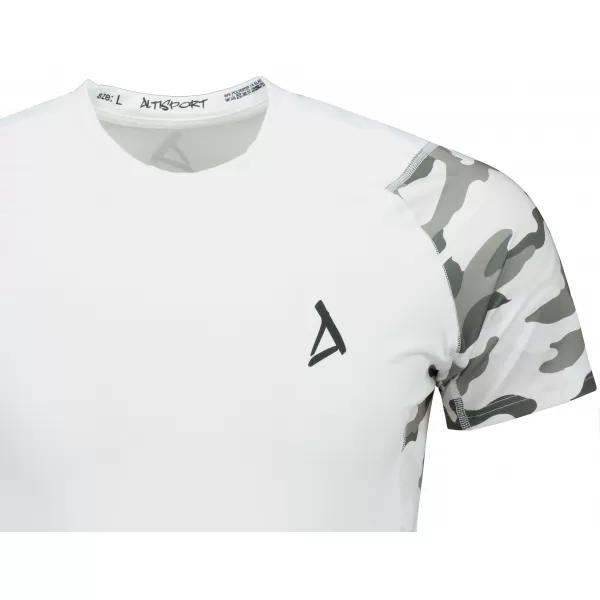  Tricou de compresie funcțional premium cu mâneci scurte pentru bărbați ALTISPORT VOJ/ALM038TR04 ALB 