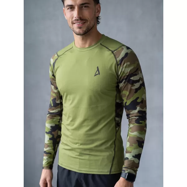  Compresia funcțională a bărbaților T -thirt premium ALTISPORT VOJ/ALM038TR03 GREEN/KAKI 