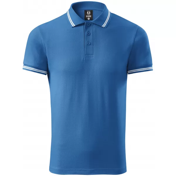  Tricou pentru bărbați cu guler ALTISPORT NoPrint NP/ALM912 ALBASTRU AZUR 