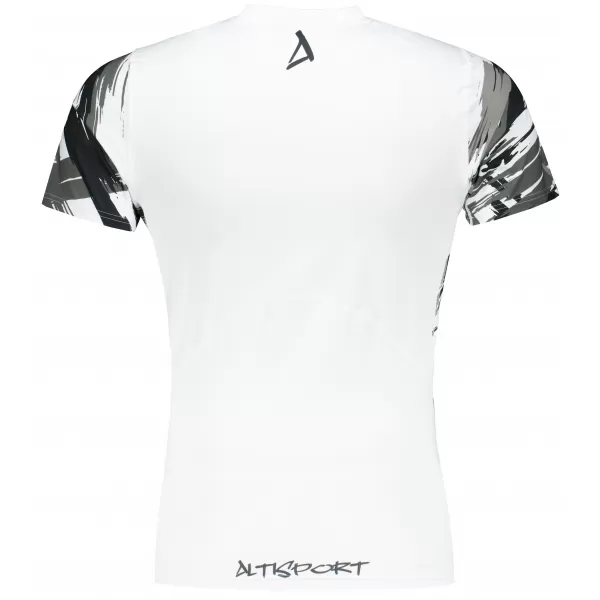  Tricou de compresie funcțional premium cu mâneci scurte pentru bărbați ALTISPORT VOJ/ALM039TR04 ALB 