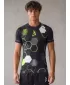 Tricou de compresie funcțional premium cu mâneci scurte pentru bărbați ALTISPORT VOJ/ALM037TR04 NEGRU ȘI GALBEN
