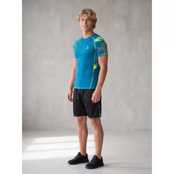  Tricou de compresie funcțional premium cu mâneci scurte pentru bărbați ALTISPORT VOJ/ALM039TR04 KEROSENUL 