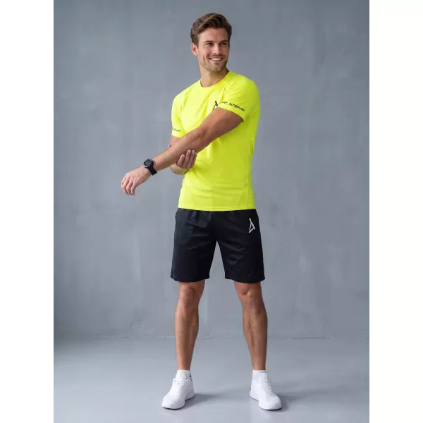  Tricou de compresie funcțional premium cu mâneci scurte pentru bărbați ALTISPORT VOJ/ALM000TR04 GALBEN NEON 