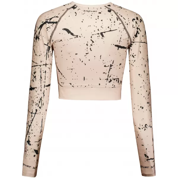  Crop top funcțional premium pentru femei, cu mâneci lungi ALTISPORT VOJ/ALW034TR04 MARO 