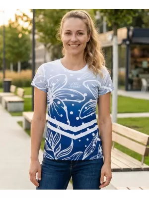 Tricou funcțional premium pentru femei ALTISPORT VOJ/ALW045TR01 BLEUMARIN/ALB