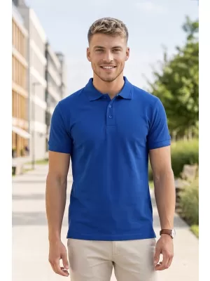 Tricou pentru bărbați cu guler ALTISPORT NoPrint NP/ALM302 ALBASTRU REGAL