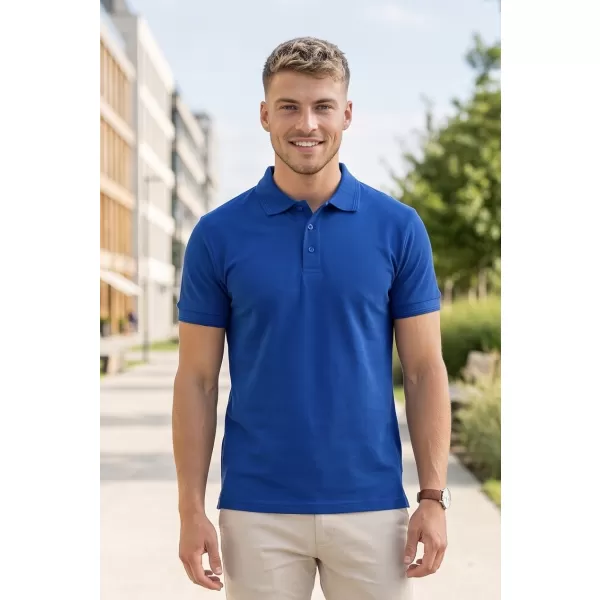  Tricou pentru bărbați cu guler ALTISPORT NoPrint NP/ALM302 ALBASTRU REGAL 