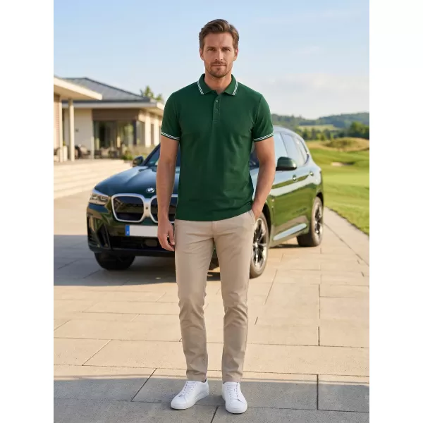 Tricou pentru bărbați cu guler ALTISPORT NoPrint NP/ALM912 VERDE INCHIS 