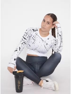 Crop top funcțional premium pentru femei, cu mâneci lungi ALTISPORT VOJ/ALW034TR04 ALB