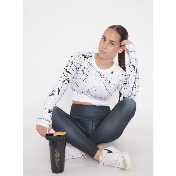  Crop top funcțional premium pentru femei, cu mâneci lungi ALTISPORT VOJ/ALW034TR04 ALB 