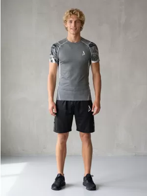 Tricou de compresie funcțional premium cu mâneci scurte pentru bărbați ALTISPORT VOJ/ALM039TR04 GRI