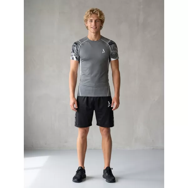  Tricou de compresie funcțional premium cu mâneci scurte pentru bărbați ALTISPORT VOJ/ALM039TR04 GRI 
