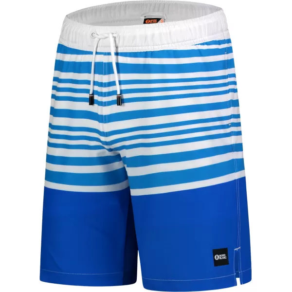  Pantaloni scurți de înot pentru bărbați NORDBLANC ATLANTIC NBSPM8020 BÍLOMODRÁ ALB ALBASTRU 