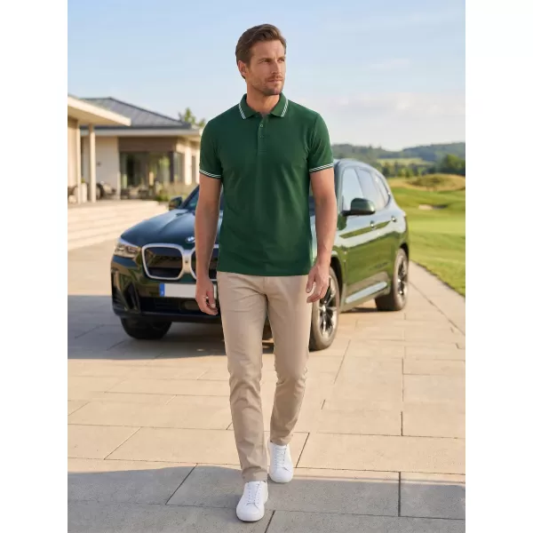  Tricou pentru bărbați cu guler ALTISPORT NoPrint NP/ALM912 VERDE INCHIS 