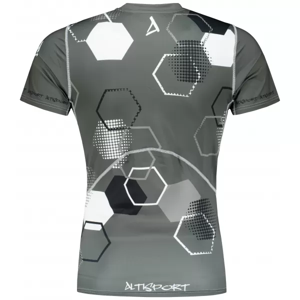  Tricou de compresie funcțional premium cu mâneci scurte pentru bărbați ALTISPORT VOJ/ALM037TR04 GRI 