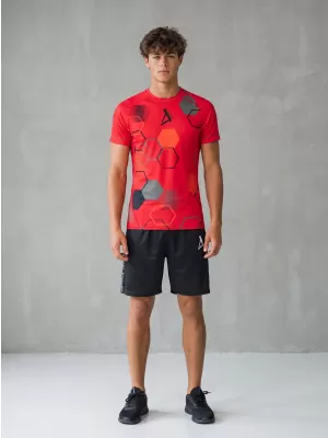 Tricou de compresie funcțional premium cu mâneci scurte pentru bărbați ALTISPORT VOJ/ALM037TR04 ROȘU