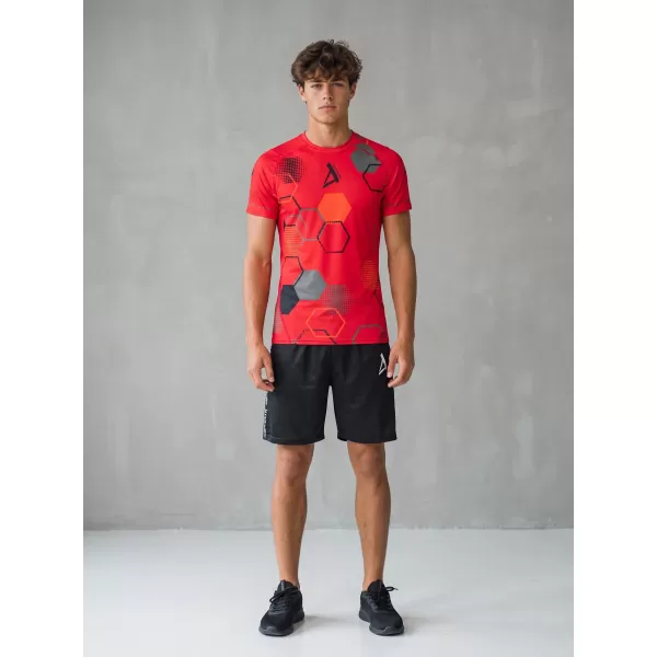  Tricou de compresie funcțional premium cu mâneci scurte pentru bărbați ALTISPORT VOJ/ALM037TR04 ROȘU 