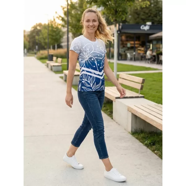  Tricou funcțional premium pentru femei ALTISPORT VOJ/ALW045TR01 BLEUMARIN/ALB 