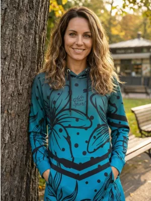 Hanorac funcțional premium pentru femei ALTISPORT VOJ/ALW045MI03 SMARALD/NEGRU