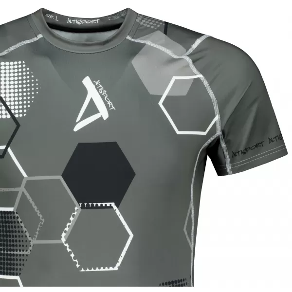  Tricou de compresie funcțional premium cu mâneci scurte pentru bărbați ALTISPORT VOJ/ALM037TR04 GRI 