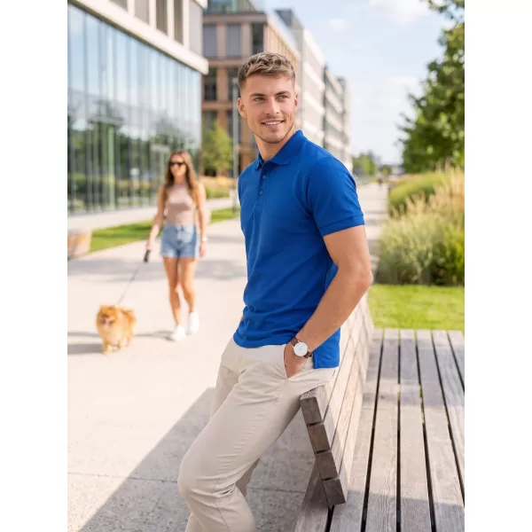  Tricou pentru bărbați cu guler ALTISPORT NoPrint NP/ALM302 ALBASTRU REGAL 