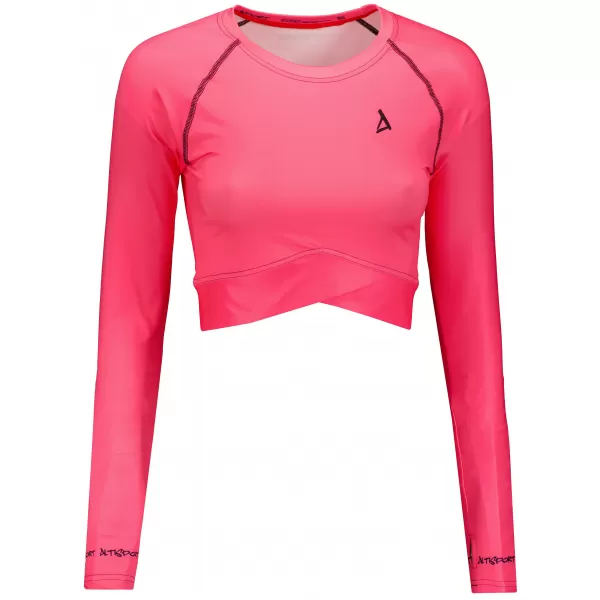  Crop top funcțional premium pentru femei, cu mâneci lungi ALTISPORT VOJ/ALW000TR04 ROZ FLUO 