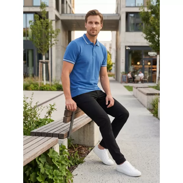  Tricou pentru bărbați cu guler ALTISPORT NoPrint NP/ALM912 ALBASTRU AZUR 