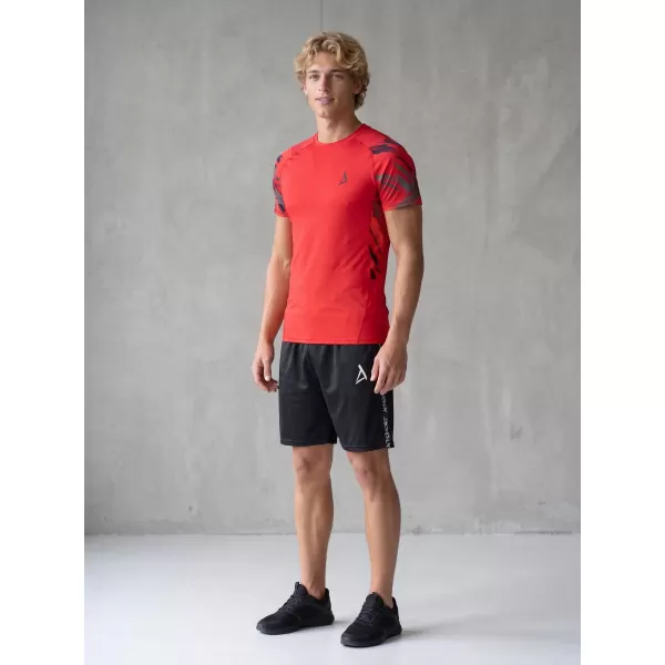  Tricou de compresie funcțional premium cu mâneci scurte pentru bărbați ALTISPORT VOJ/ALM039TR04 ROȘU 