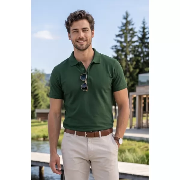  Tricou pentru bărbați cu guler ALTISPORT NoPrint NP/ALM302 STICLA VERDE 