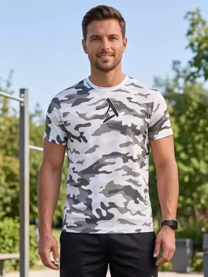 Tricou funcțional premium pentru bărbați ALTISPORT VOJ/ALM038TR01 ALB