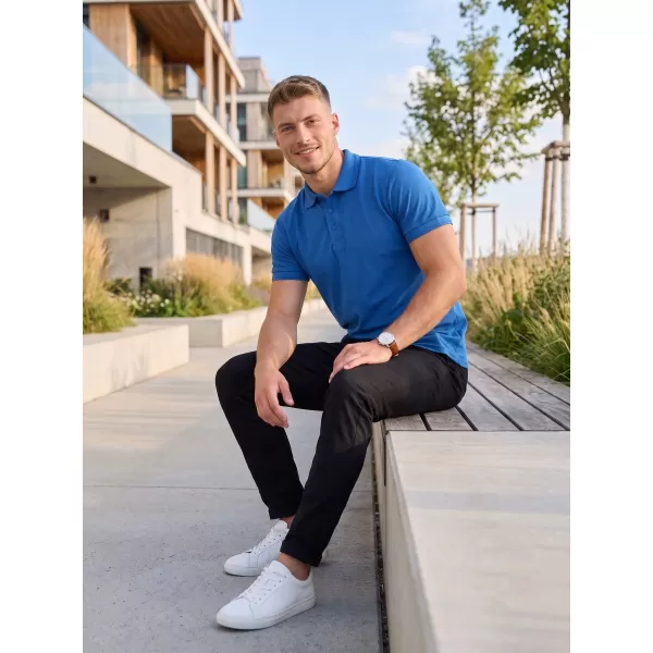  Tricou pentru bărbați cu guler ALTISPORT NoPrint NP/ALM302 ALBASTRU AZUR 