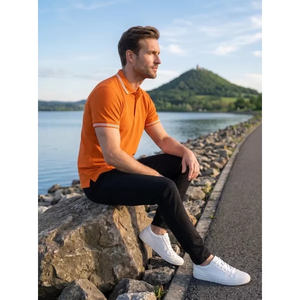  Tricou pentru bărbați cu guler ALTISPORT NoPrint NP/ALM912 PORTOCALE 