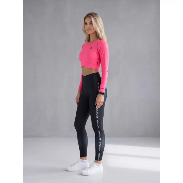 Crop top funcțional premium pentru femei, cu mâneci lungi ALTISPORT VOJ/ALW000TR04 ROZ FLUO 