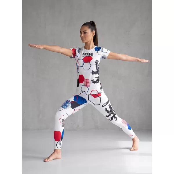  Jambiere funcționale lungi premium de damă ALTISPORT VOJ/ALW036LEG01 HEXA ALB 