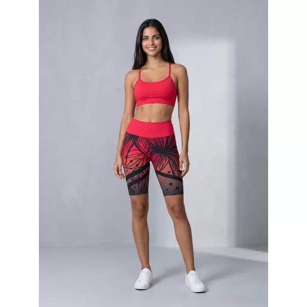  Jambiere funcționale premium pentru femei deasupra genunchiului ALTISPORT VOJ/ALW045LEG02 ROȘU ȘI NEGRU 