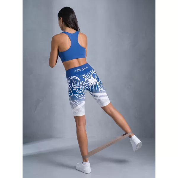  Jambiere funcționale premium pentru femei deasupra genunchiului ALTISPORT VOJ/ALW045LEG02 BLEUMARIN/ALB 