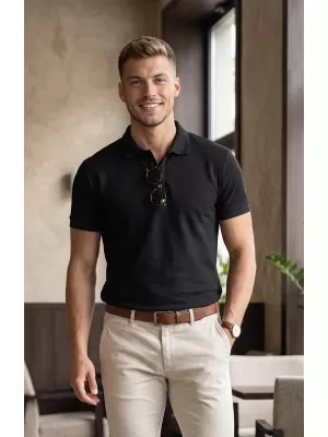 Tricou pentru bărbați cu guler ALTISPORT NoPrint NP/ALM302 EVIDENȚIERE ANTRACIT