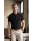 Tricou pentru bărbați cu guler ALTISPORT NoPrint NP/ALM302 EVIDENȚIERE ANTRACIT