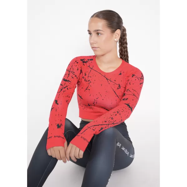  Crop top funcțional premium pentru femei, cu mâneci lungi ALTISPORT VOJ/ALW034TR04 ROȘU 
