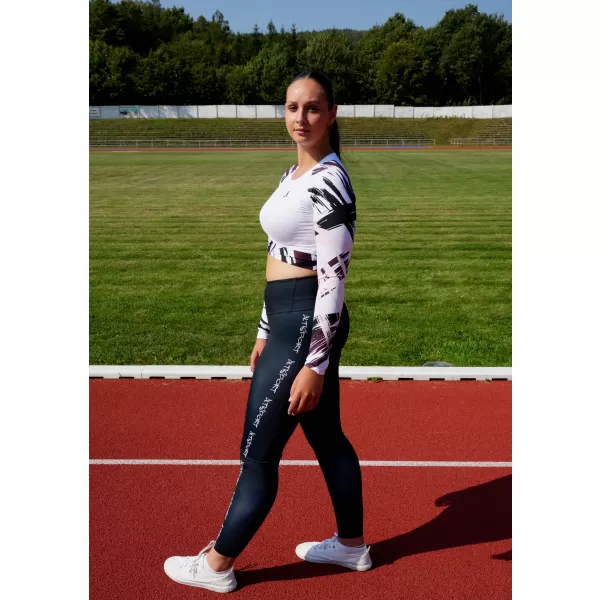  Crop top funcțional premium pentru femei, cu mâneci lungi ALTISPORT VOJ/ALW039TR04 ALB 
